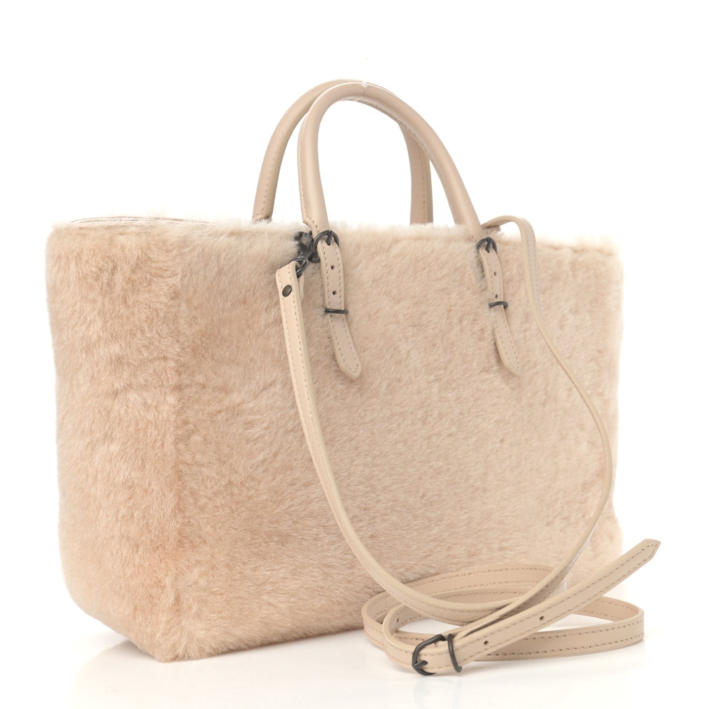 Merino Wool Papier A6 Zip Around Tote Beige Tapioca