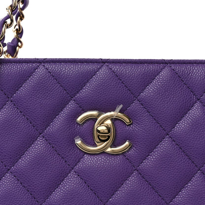 Chanel Caviar Quilted Large Classic Shopping Tote Purple 8 of 10