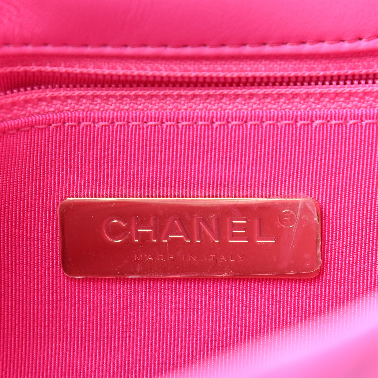 Chanel Lambskin Quilted Medium Chanel 19 Flap Neon Pink 8 of 10