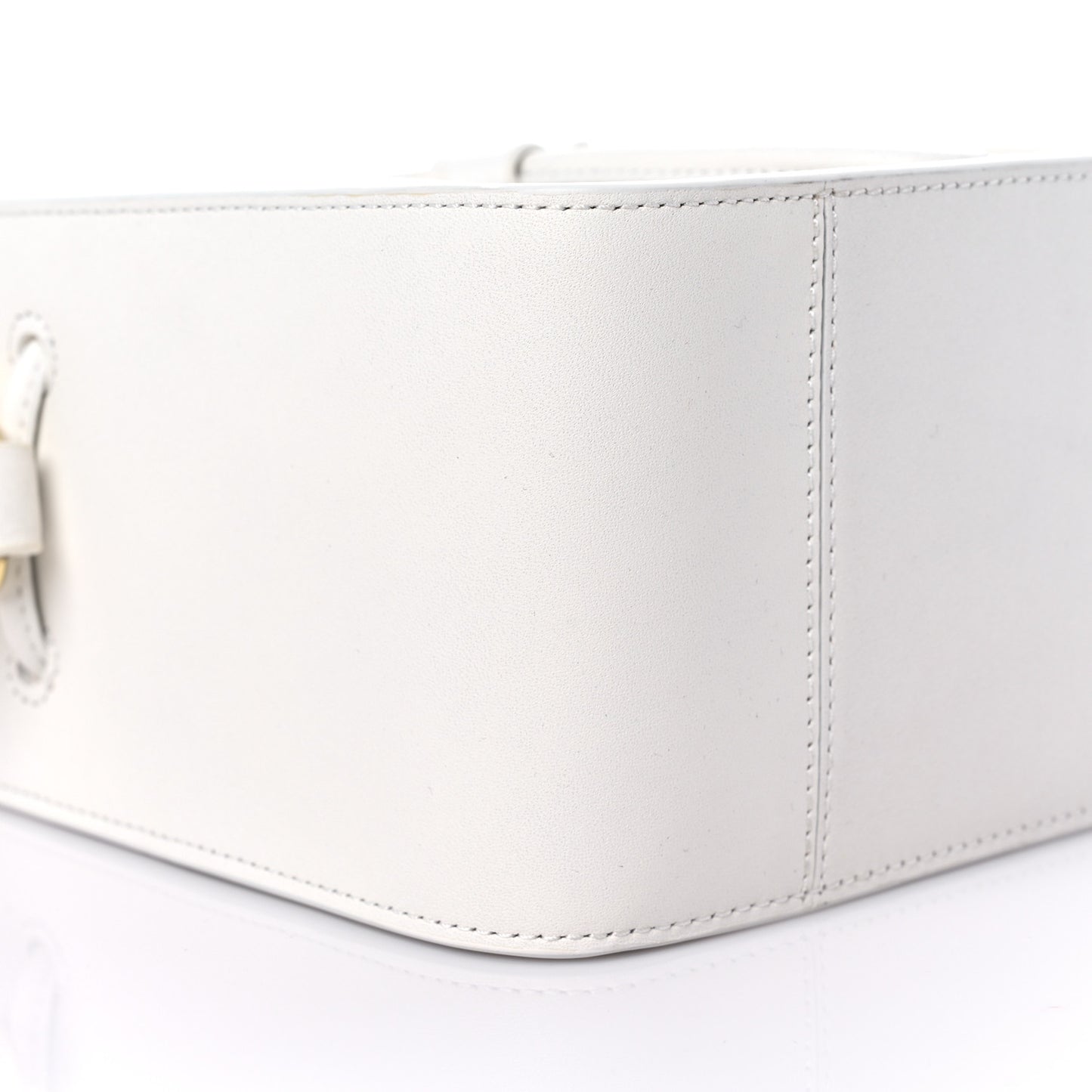 Smooth Calfskin Mini Soleil Bucket Bag White