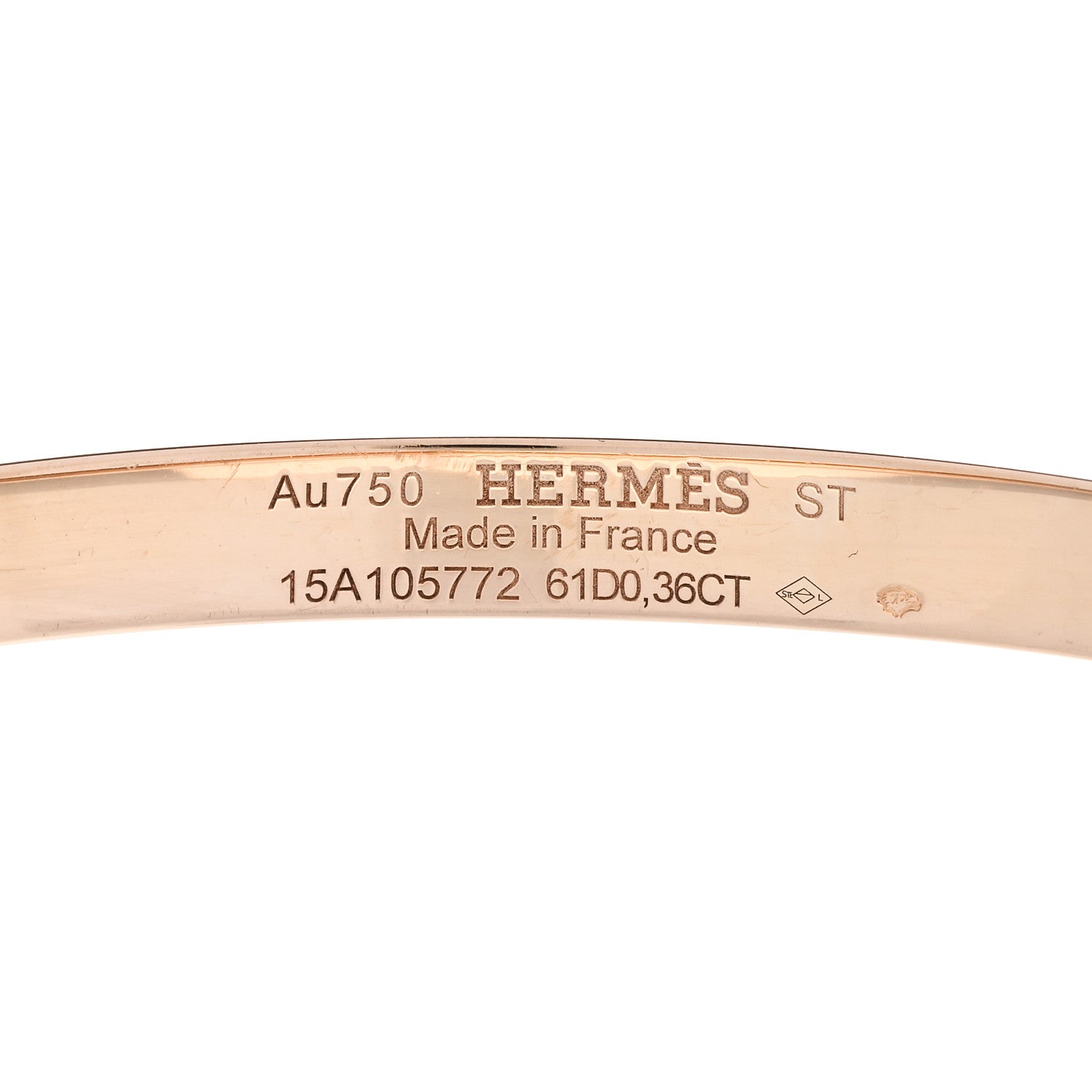 Hermes 18K Rose Gold Diamond PM Kelly Pave Bracelet ST 3 of 4