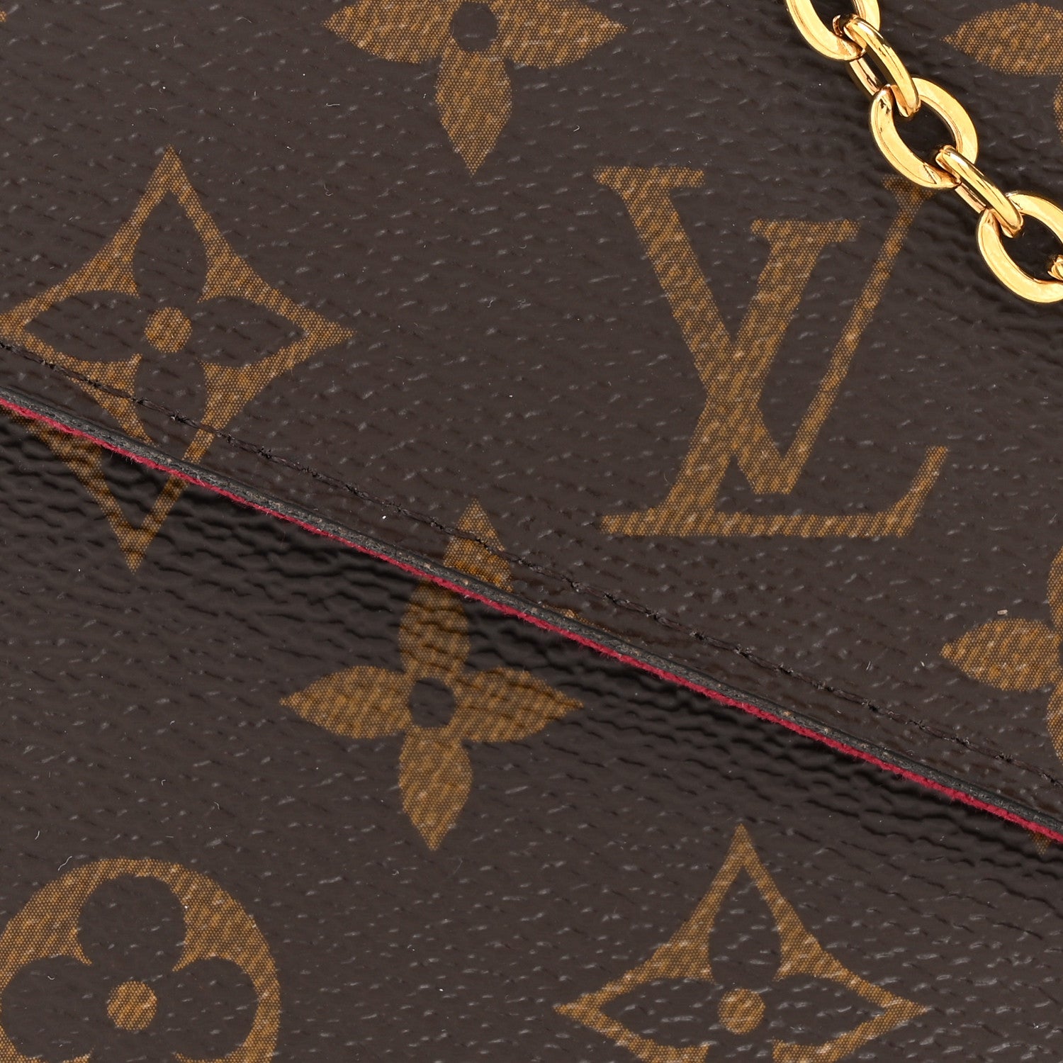Louis Vuitton Monogram Pochette Felicie Chain Wallet Fuchsia 10 of 17