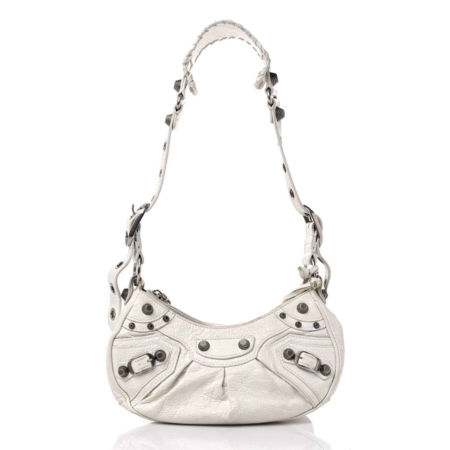 Agneau Arena Le Cagole Shoulder Bag XS Optic White