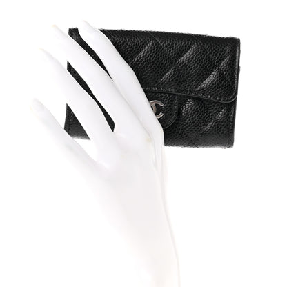 Chanel Caviar Quilted Flap Card Holder Wallet Black 2 of 8