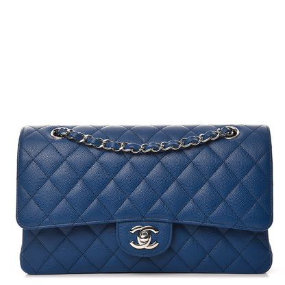 Chanel Caviar Quilted Medium Double Flap Blue 1 of 11