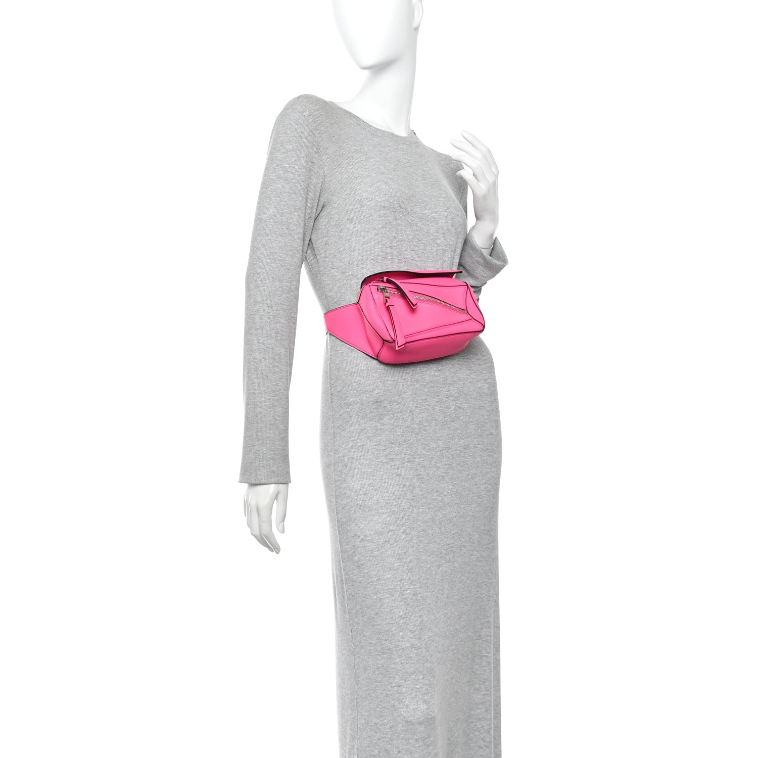 Loewe Calfskin Mini Puzzle Bumbag Neon Pink 2 of 9