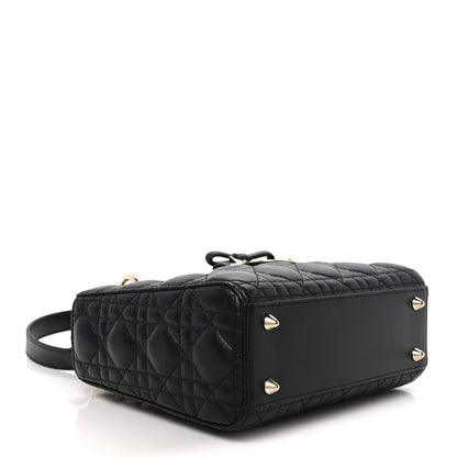 Christian Dior Lambskin Cannage Small Lady Dior With Strap Black 4 of 11