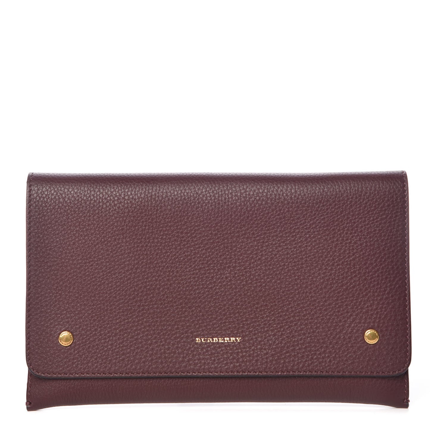 Grainy Calfskin Two-Tone Wristlet Clutch Deep Claret