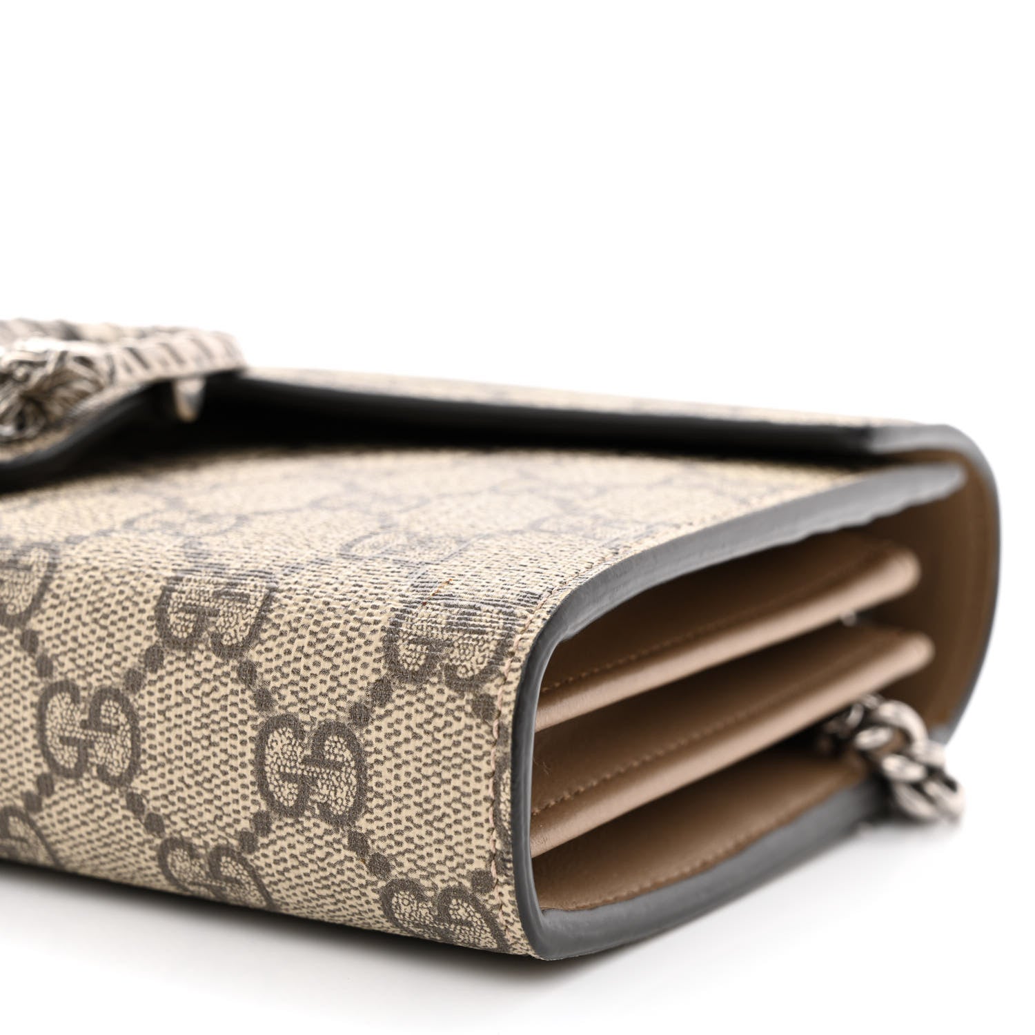 Gucci GG Supreme Monogram Mini Dionysus Chain Wallet Beige Taupe 10 of 11