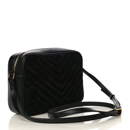 Saint Laurent Suede Calfskin Monogram Lou Camera Bag Black 3 of 14