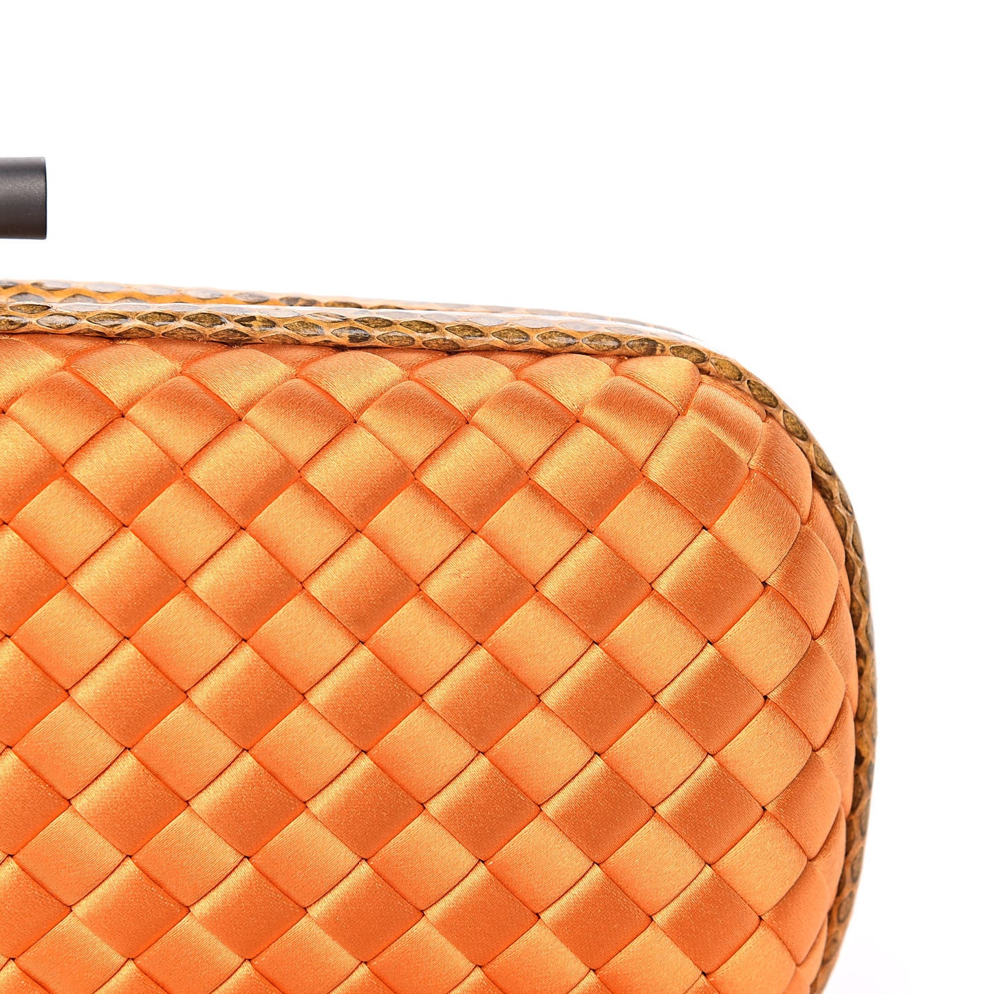 Satin Intreccio Impero Ayers Stretch Knot Clutch Orange