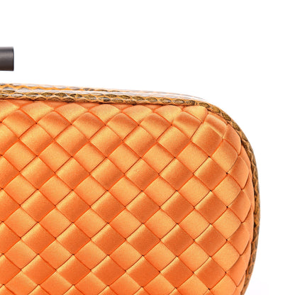 Bottega Veneta Satin Intreccio Impero Ayers Stretch Knot Clutch Orange 7 of 9