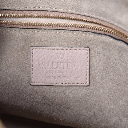 Valentino Garavani Pebbled Calfskin Rockstud Boston Duffle Bag Poudre 11 of 12