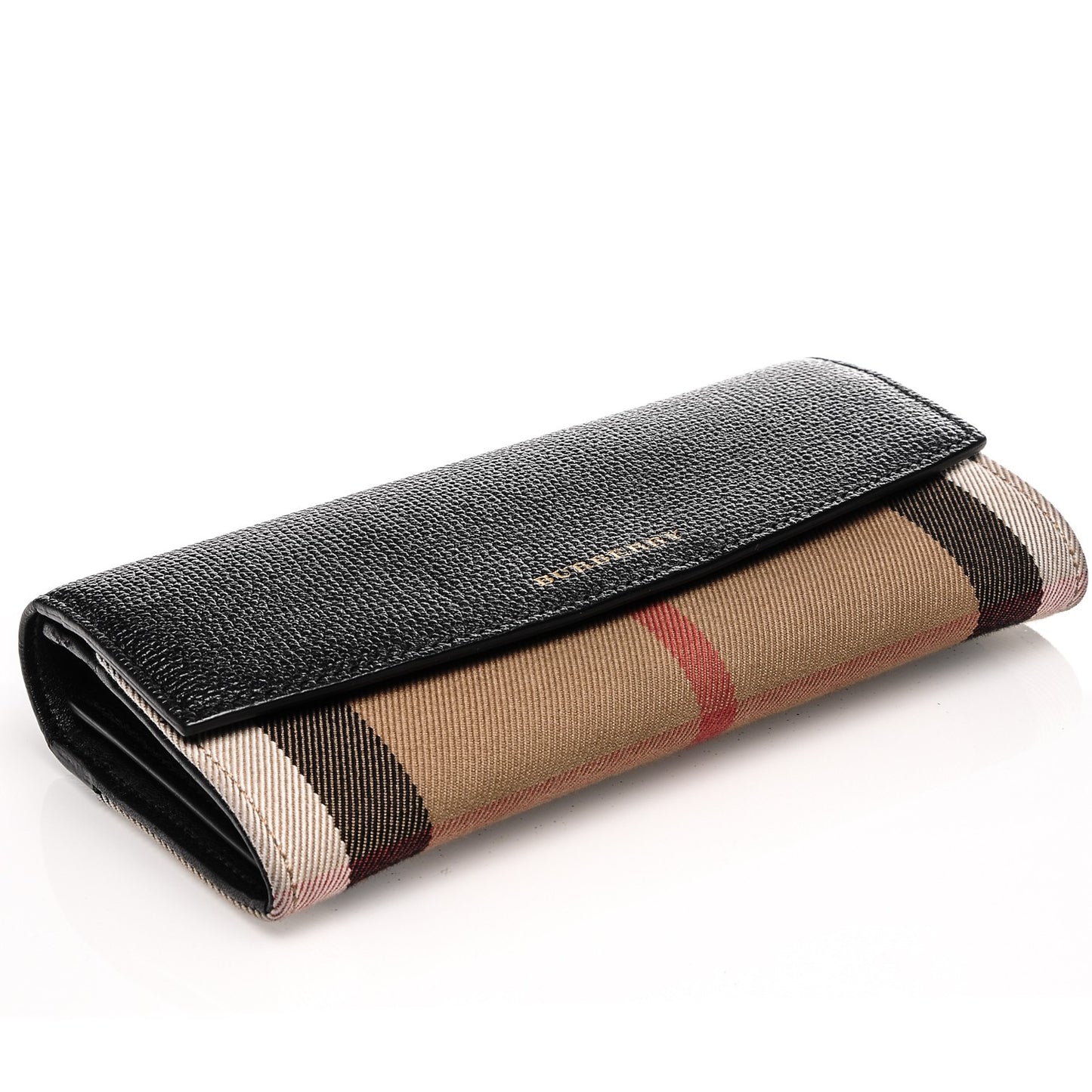 Grainy Calfskin House Check Henley Wallet On Chain Black