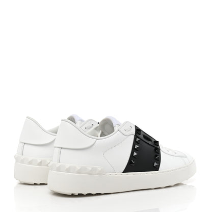 Valentino Garavani Calfskin Rockstud Untitled Open Sneakers 37.5 White Black 4 of 8