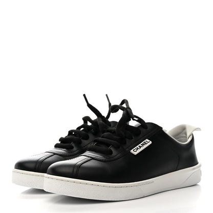Chanel Calfskin CC Womens Sneakers 36 Black 4 of 10