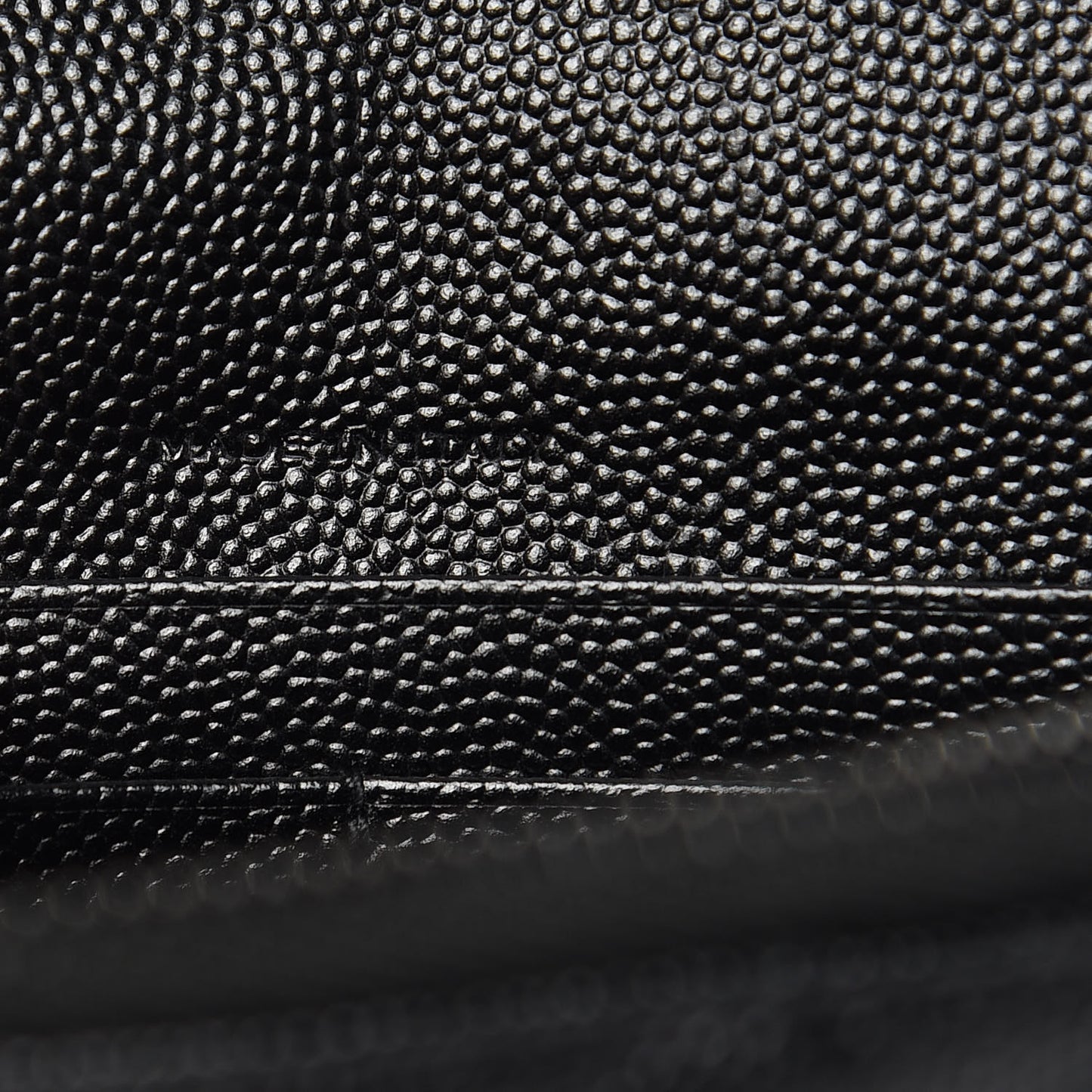 Grain De Poudre Matelasse Chevron Monogram Envelope Chain Wallet Black