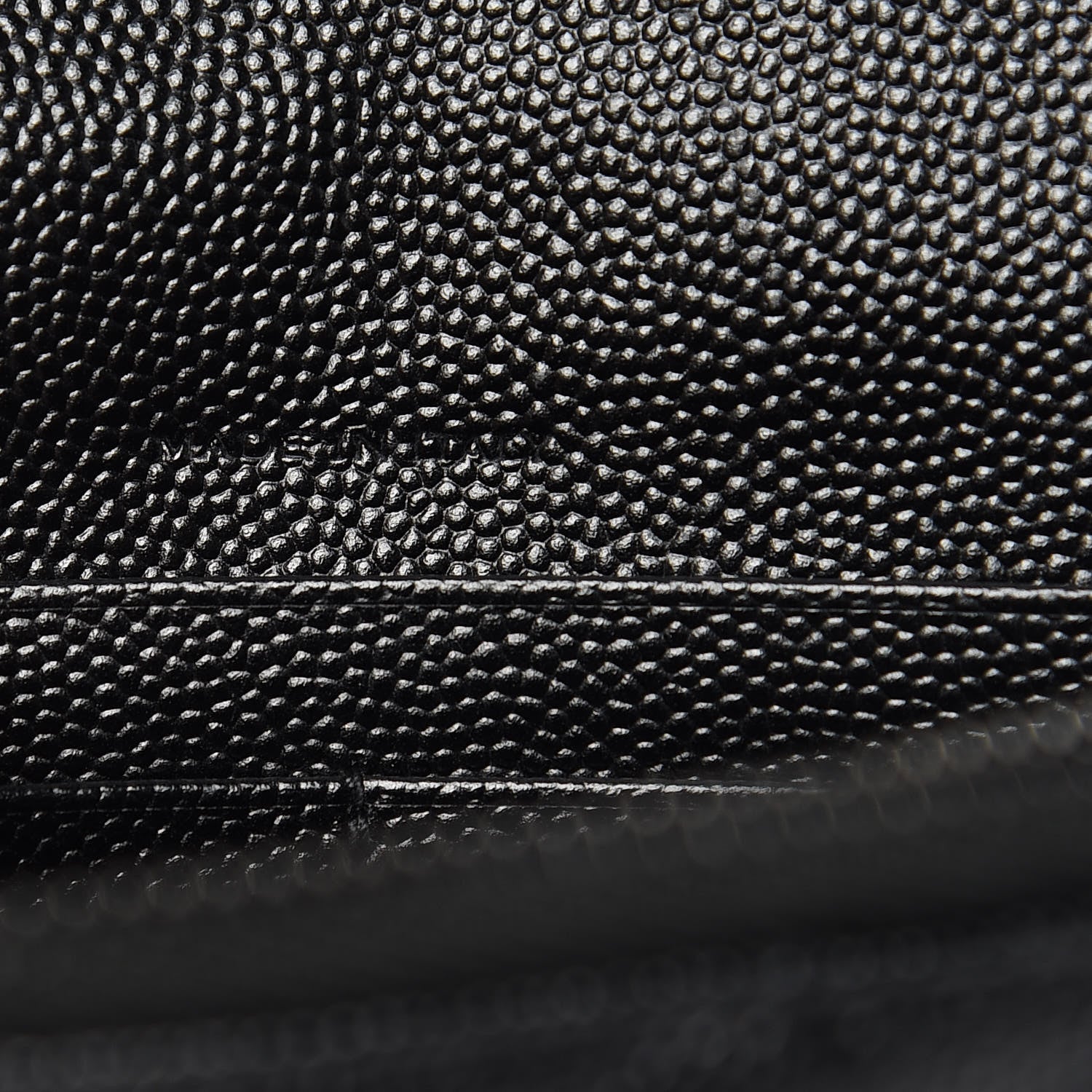 Saint Laurent Grain De Poudre Matelasse Chevron Monogram Envelope Chain Wallet Black 7 of 12