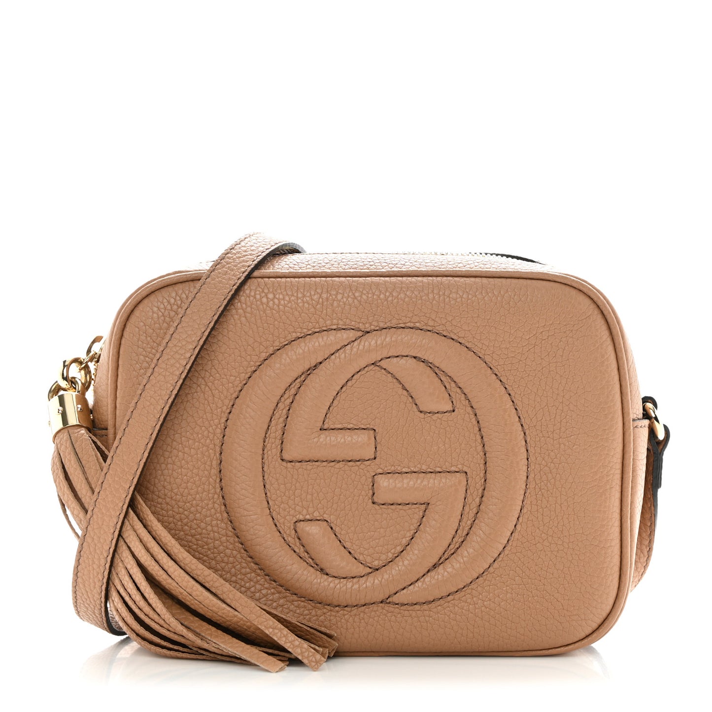 Pebbled Calfskin Small Soho Disco Bag Camelia