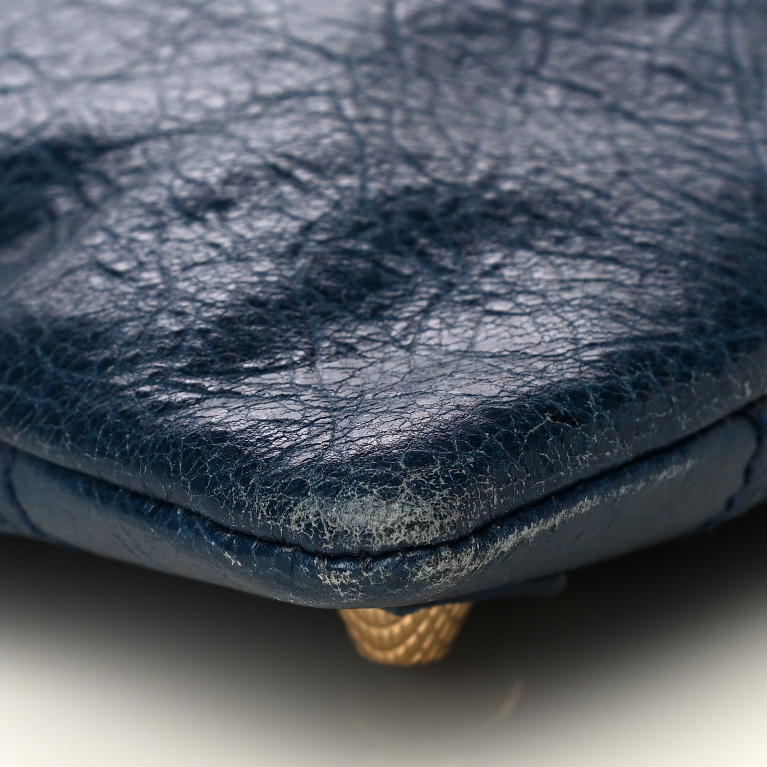 Balenciaga Agneau Giant 12 Gold Hardware Envelope Clutch Bleu Mineral 10 of 14