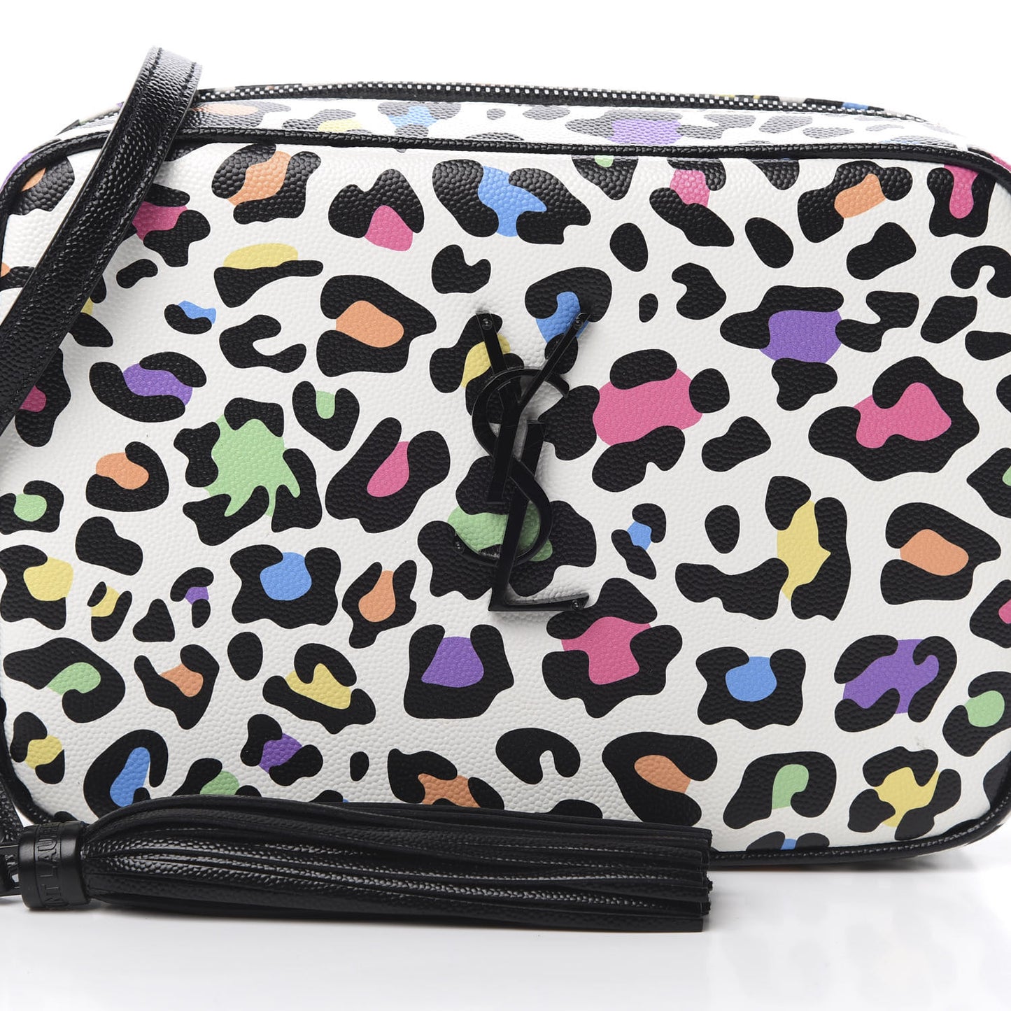 Grain De Poudre Medium Classic Monogram Multicolor Leopard Print Camera Bag Black