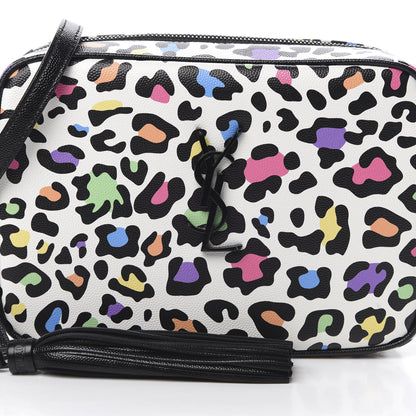 Saint Laurent Grain De Poudre Medium Classic Monogram Multicolor Leopard Print Camera Bag Black 9 of 11