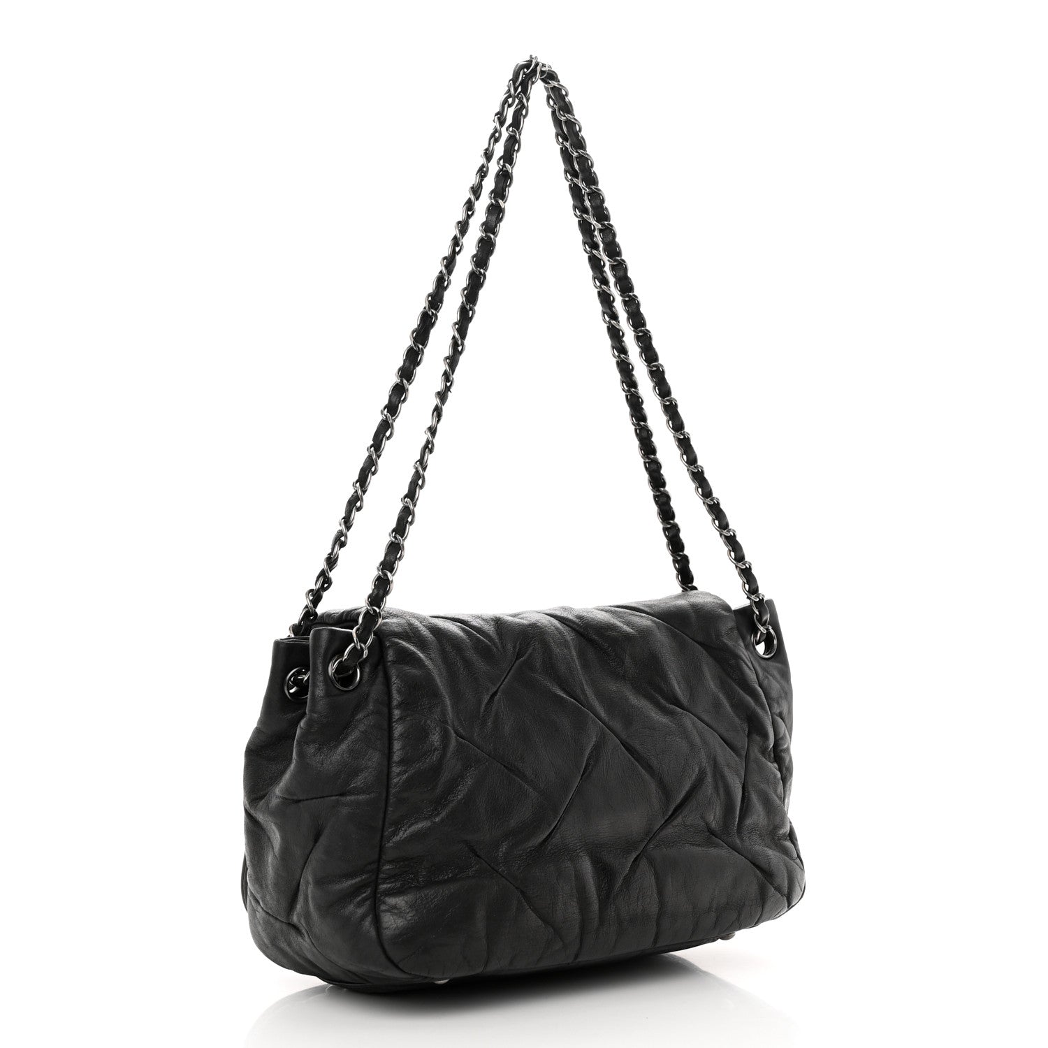 Chanel Iridescent Calfskin Glint Accordion Flap Black 3 of 19