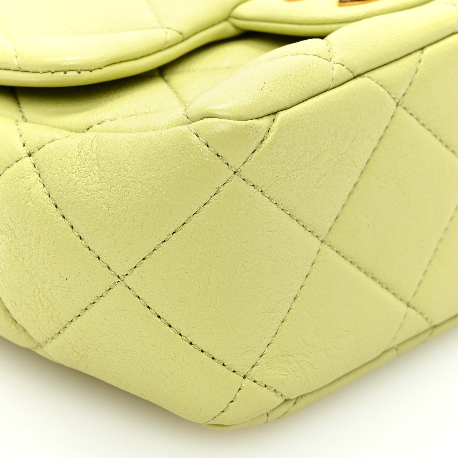 Chanel Lambskin Metal Quilted Mini Top Handle Square Flap Green Light Green 8 of 10