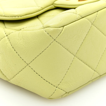 Chanel Lambskin Metal Quilted Mini Top Handle Square Flap Green Light Green 8 of 10