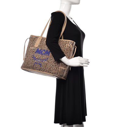 MCM Visetos Medium Liz Reversible Shopper Tote Beige 2 of 16