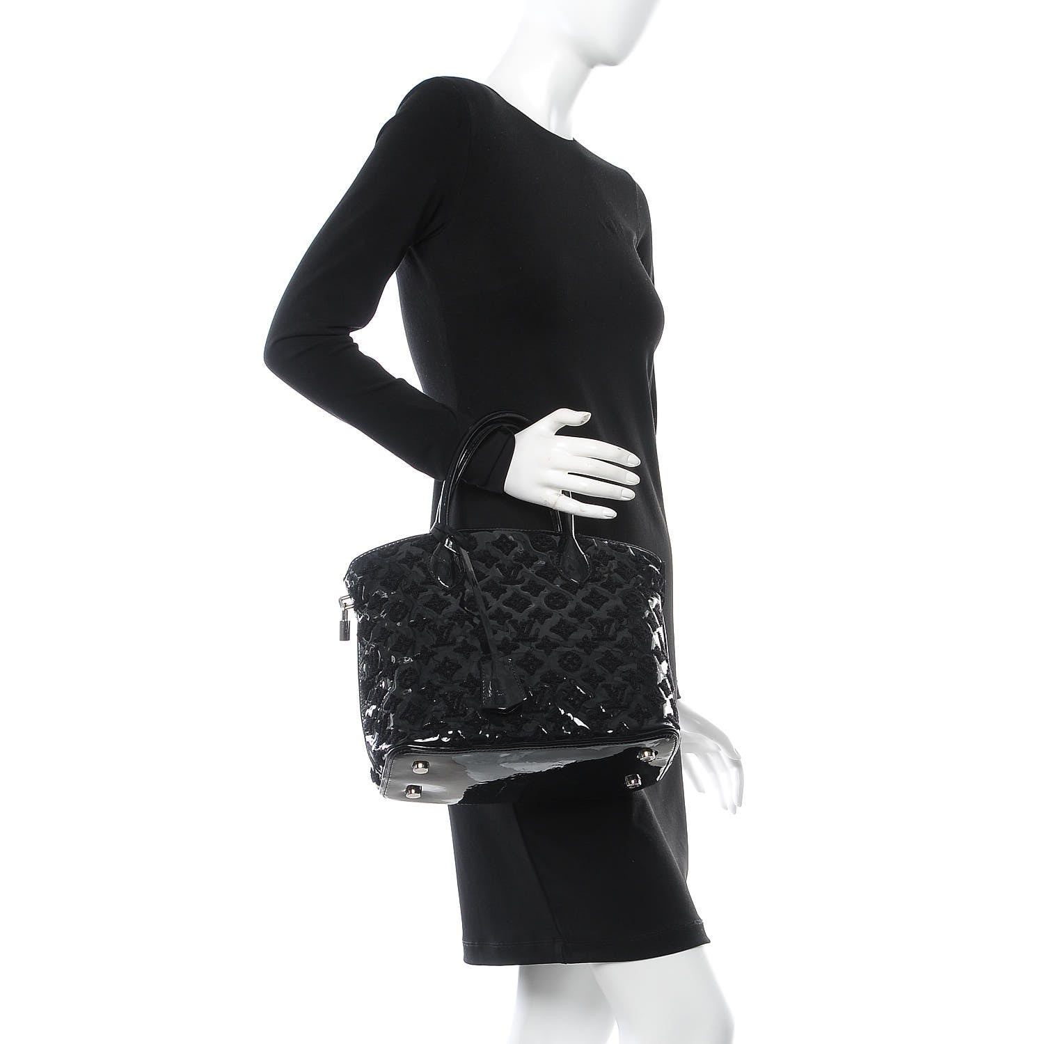 Louis Vuitton Patent Lambskin Fascination Lockit Black 2 of 7