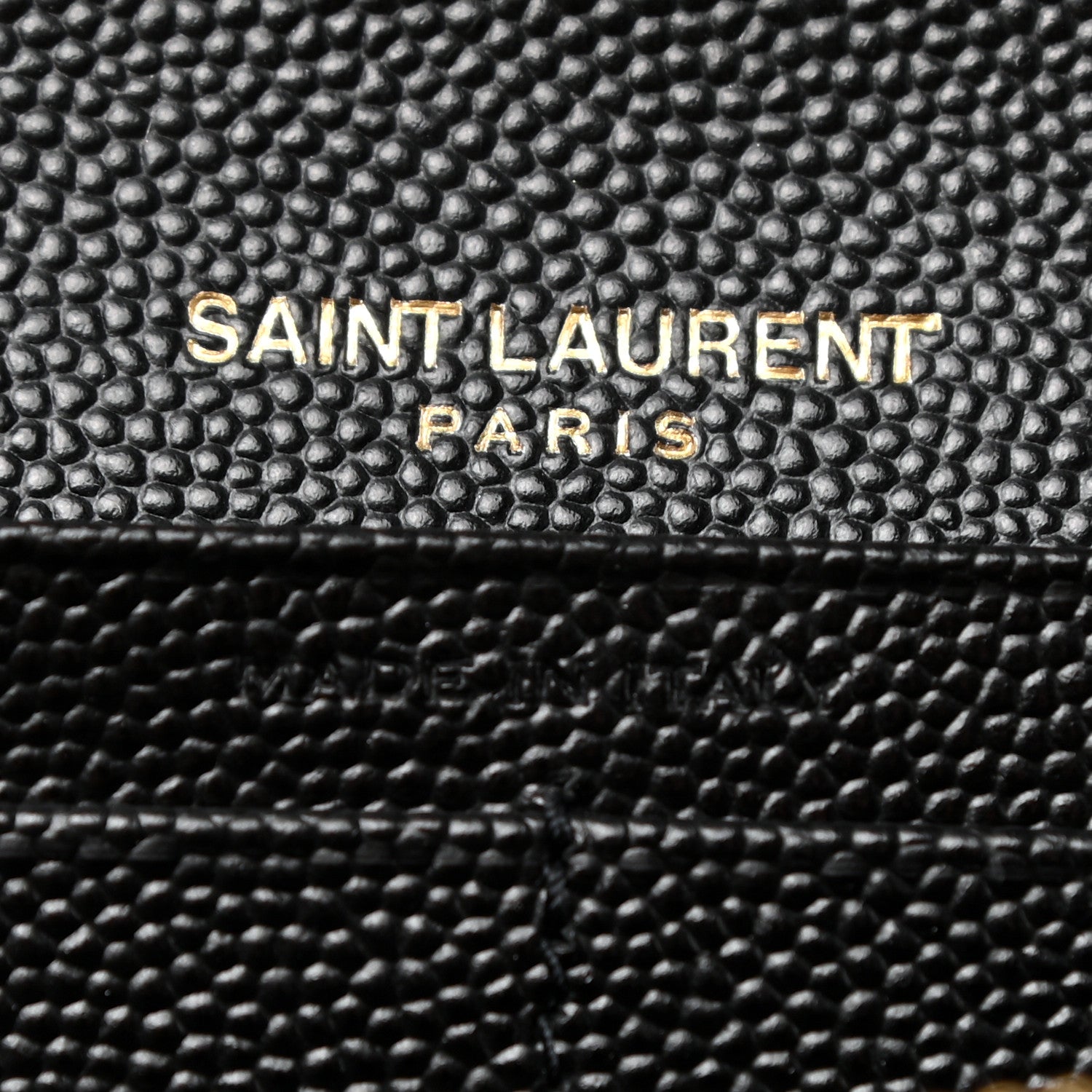Saint Laurent Grain De Poudre Matelasse Chevron Monogram Flap Wallet Black 6 of 8
