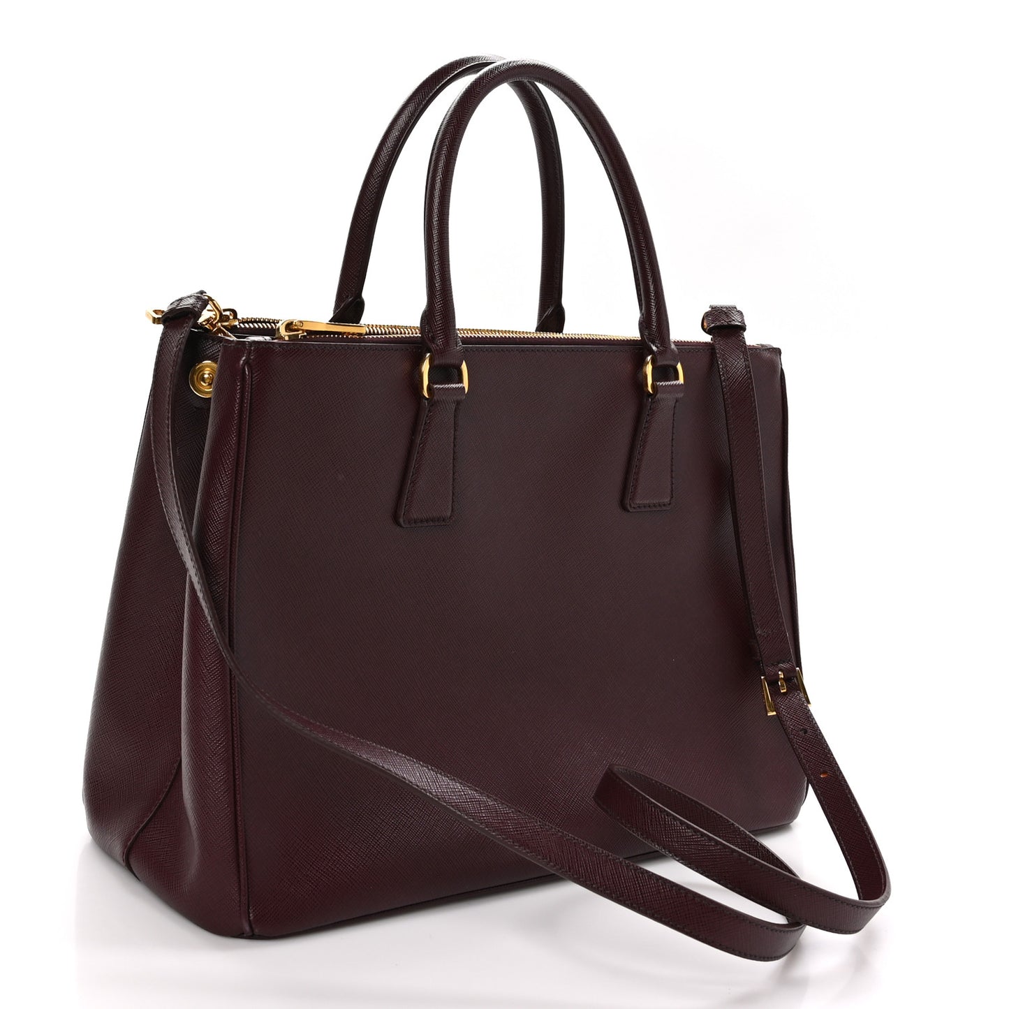 Saffiano Vernice Medium Galleria Double Zip Cerise