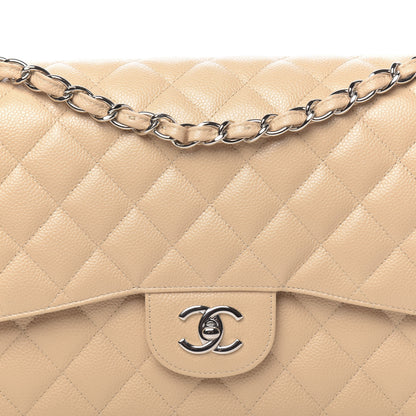 Chanel Caviar Quilted Jumbo Double Flap Beige Clair 10 of 11