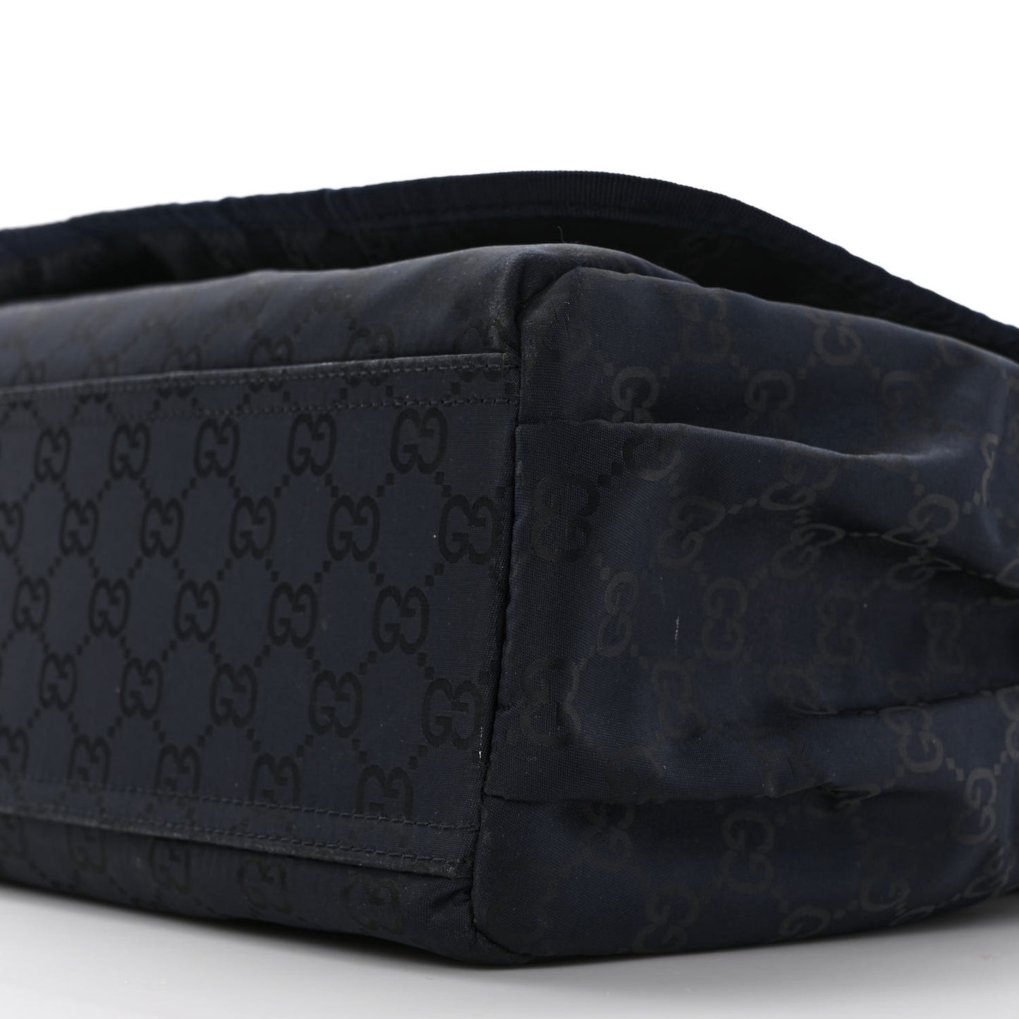 Nylon Monogram Messenger Diaper Bag Navy