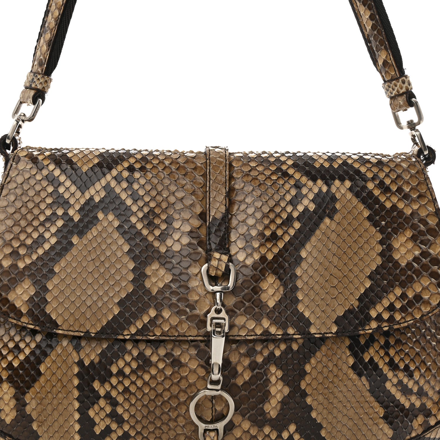 Prada Snakeskin Trend Shoulder Bag Camello 8 of 11