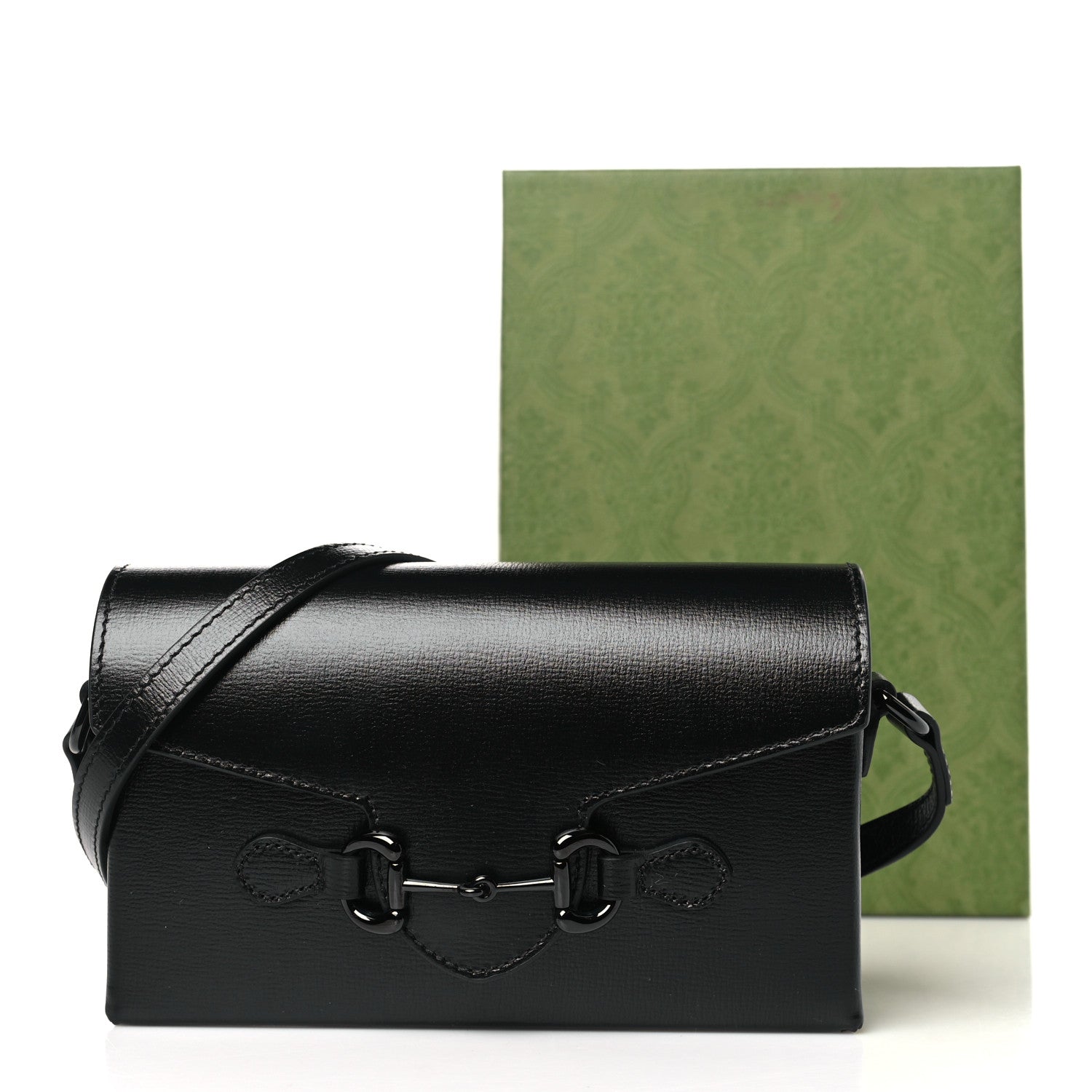 Gucci Azalea Calfskin Monochrome Mini Horsebit 1955 Shoulder Bag Black 11 of 11