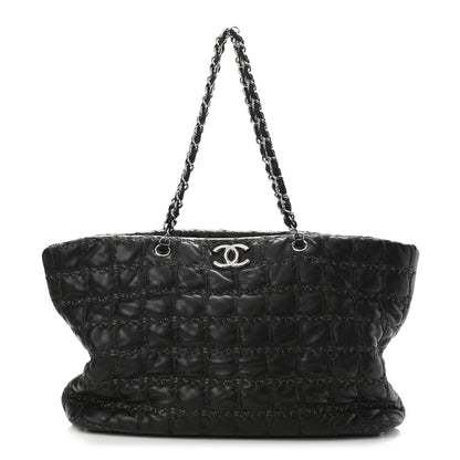 Chanel Lambskin Tweed Double Stitch Tote Black 1 of 10