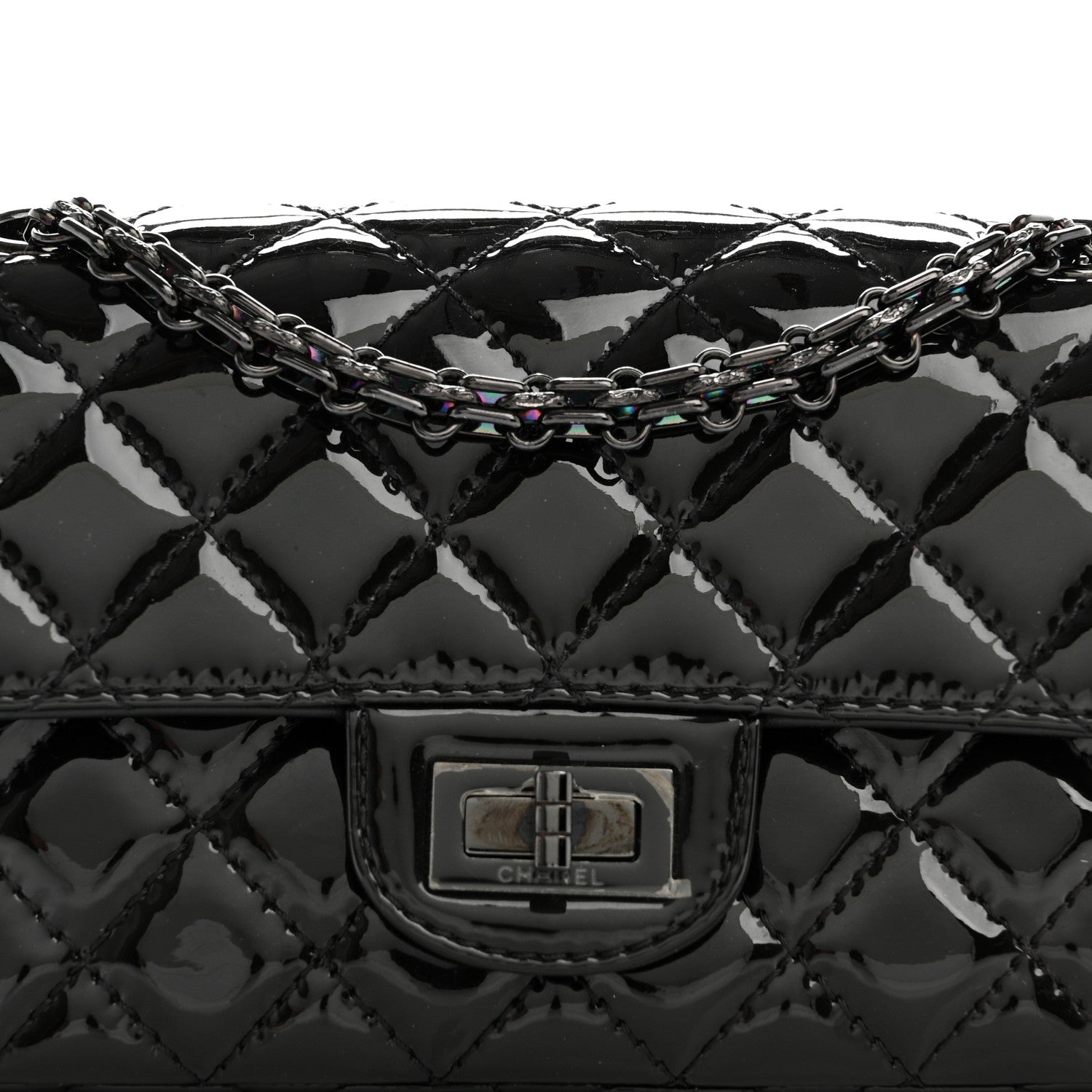 Chanel Patent Calfskin Quilted 2.55 Reissue Mini Flap So Black 8 of 10