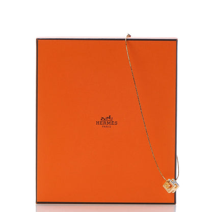 Hermes Gold Lacquered Cage d'H Pendant Necklace Black 10 of 10