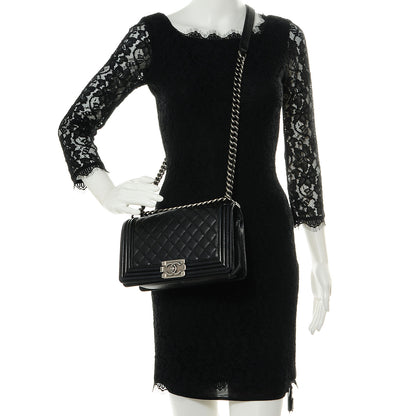 Chanel Lambskin Quilted Medium Boy Flap Black 2 of 8