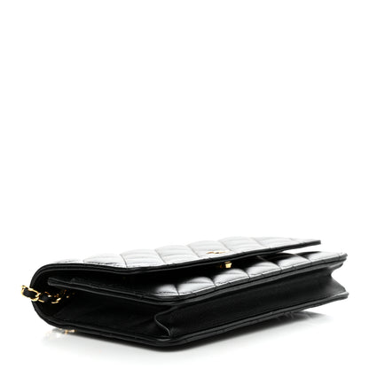 Chanel Lambskin Quilted Wallet On Chain WOC Black 4 of 12