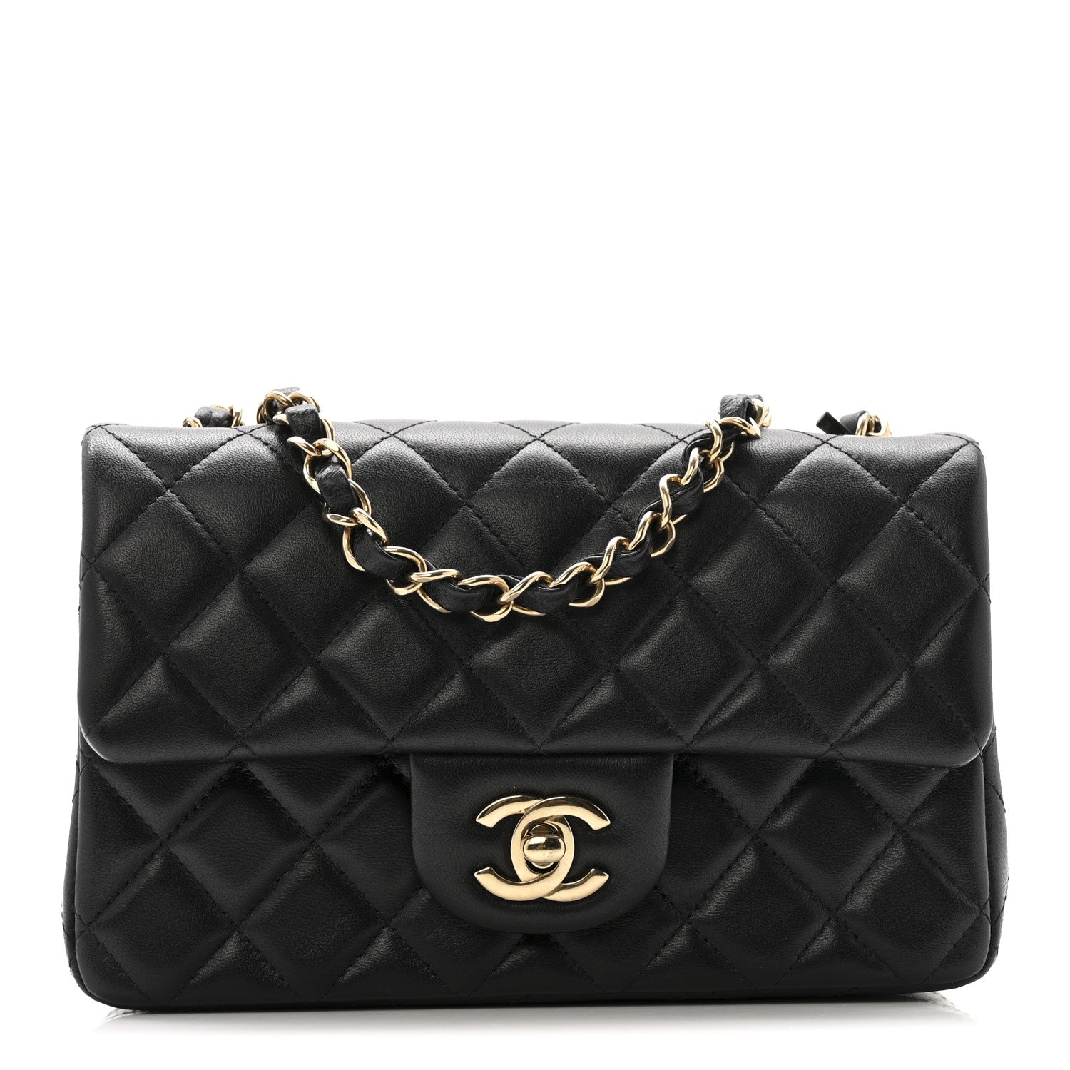 Chanel Lambskin Quilted Mini Rectangular Flap Black 1 of 11