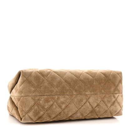 Chanel Suede Clutch With Chain Dark Beige 4 of 11