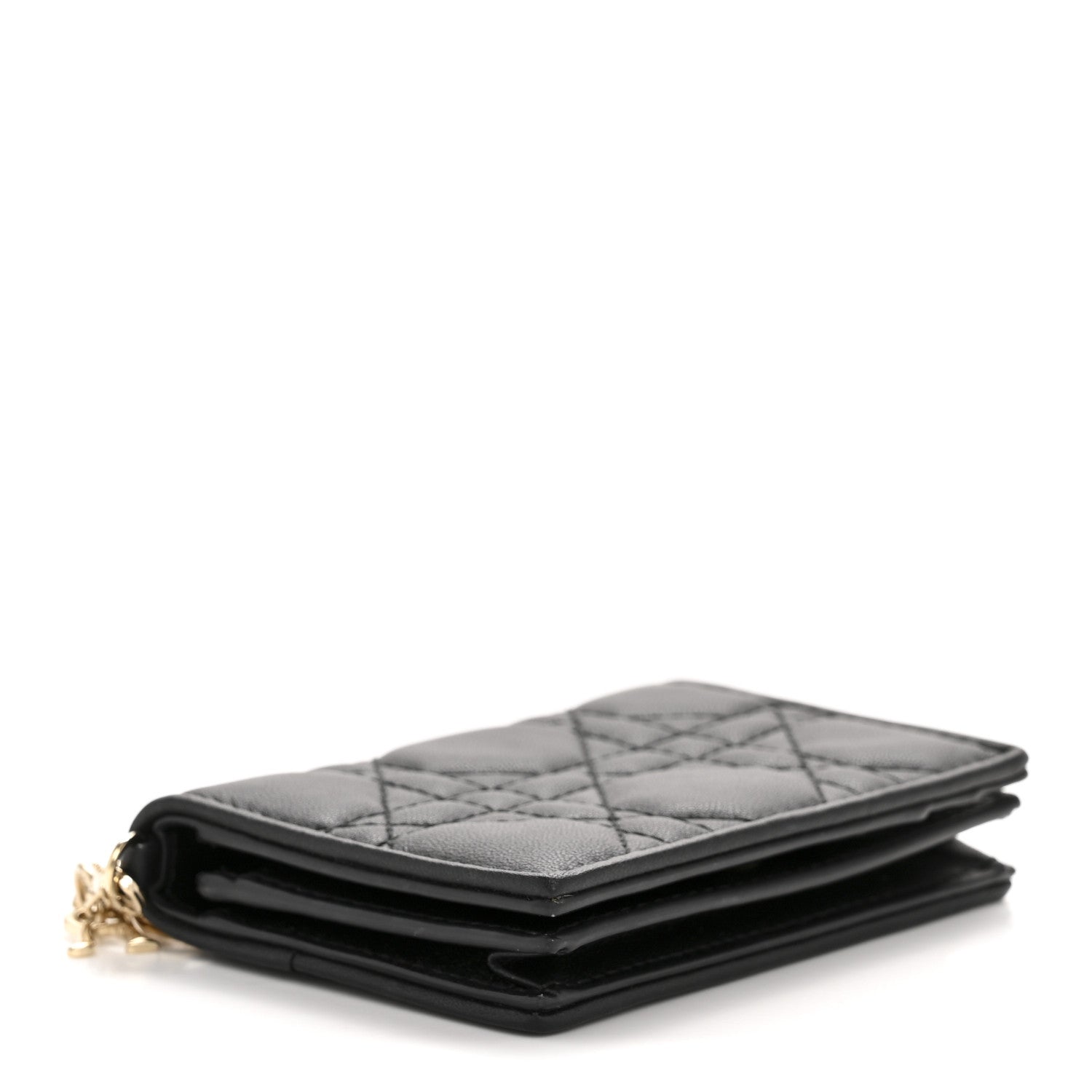 Christian Dior Lambskin Cannage Small Lady Dior Flap Card Holder Black 4 of 9