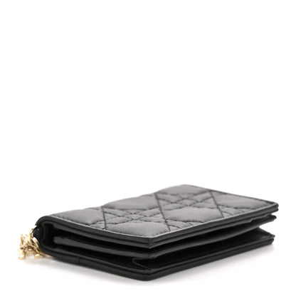 Christian Dior Lambskin Cannage Small Lady Dior Flap Card Holder Black 4 of 9