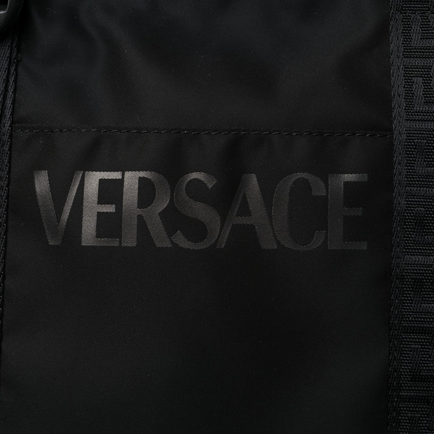 Nylon La Greca Logo Tote Black