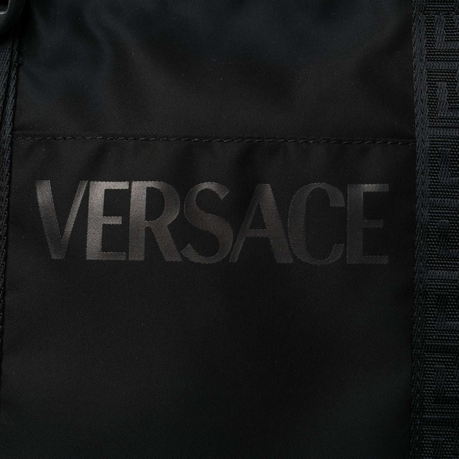 Versace Nylon La Greca Logo Tote Black 6 of 9