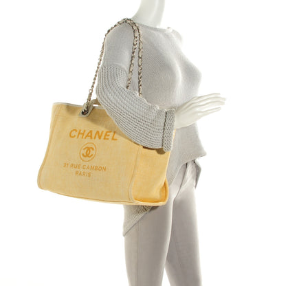 Chanel Woven Straw Raffia Large Deauville Tote Yellow 2 of 7