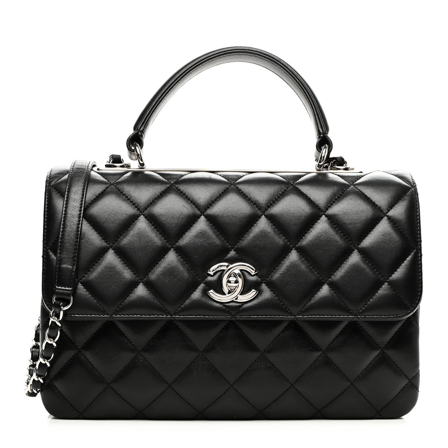 Chanel Lambskin Quilted Medium Trendy CC Flap Dual Handle Bag Black 1 of 9